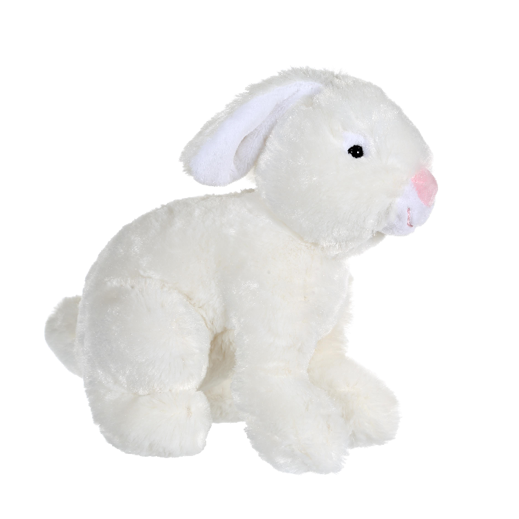  peluche lapin flammé blanc 25 cm 